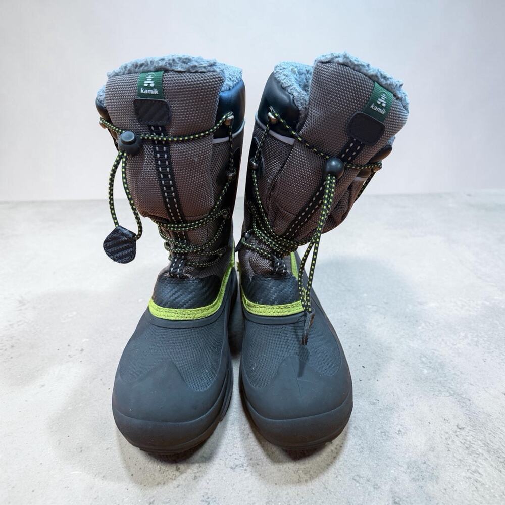 Kamik Luke Toddler Size 9 Kids Winter Snow Boots Waterproof Charcoal Grey EUC